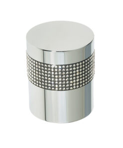 Frelan Hardware Cylindrical Mortice Door Knob, Polished Chrome With Swarovski Crystal On A Black Band