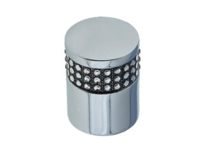 Frelan Hardware Cylindrical Cabinet Knob (20Mm X 25Mm), Polished Chrome With Swarovski Crystal