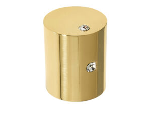 Frelan Hardware Crystal Cylindrical Mortice Door Knob, Polished Brass With Swarovski Crystal