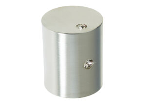 Frelan Hardware Crystal Cylindrical Mortice Door Knob, Satin Chrome With Swarovski Crystal