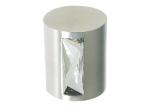 Frelan Hardware Crystal Cylindrical Mortice Door Knob, Satin Chrome With Swarovski Crystal