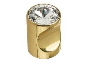 Frelan Hardware Crystal Cabinet Knob (20Mm Diameter), Polished Brass With Swarovski Crystal