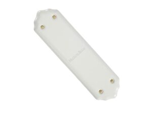 Heritage Brass Shaped Porcelain Fingerplate (280Mm X 77Mm), Plain White