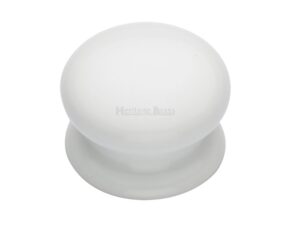 Heritage Brass Porcelain Cupboard Knobs (32Mm Or 38Mm), Plain White