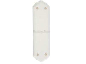 Heritage Brass Shaped Porcelain Fingerplate (280Mm X 77Mm), White Crackle