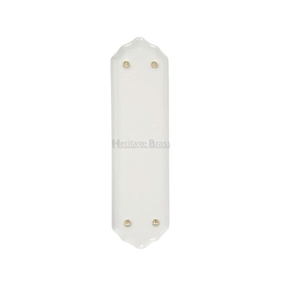 Heritage Brass Shaped Porcelain Fingerplate (280Mm X 77Mm), White Crackle