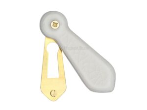 Heritage Brass Oval Covered Standard Key Escutcheon, White Crackle Porcelain