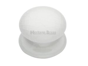 Heritage Brass Porcelain Cupboard Knobs (32Mm Or 38Mm), White Crackle