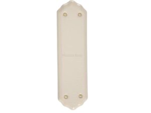 Heritage Brass Shaped Porcelain Fingerplate (280Mm X 77Mm), Cream Crackle