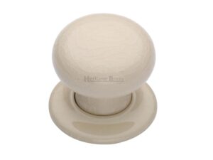 Heritage Brass Cream Crackle Porcelain Mortice Door Knobs, Porcelain Rose (Sold In Pairs)