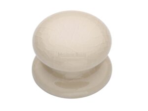 Heritage Brass Porcelain Cupboard Knobs (32Mm Or 38Mm), Cream Crackle