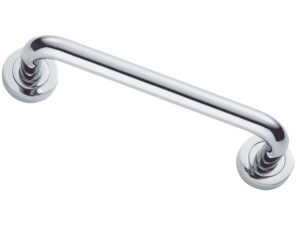 Manital Studio H Pull Handle On Rose (230Mm C/C), Polished Chrome