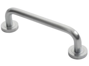 Manital Studio H Pull Handle On Rose (230Mm C/C), Satin Chrome