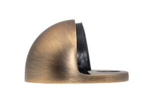 Oval Floor Mounted Door Stop, Antique Brass