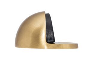 Oval Floor Mounted Door Stop, Satin Brass