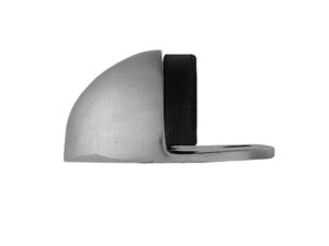 Oval Floor Mounted Door Stop, Satin Chrome