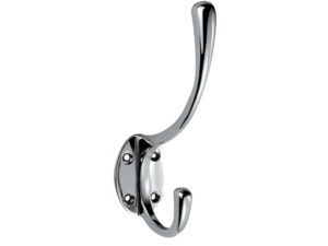 Victorian Hat And Coat Hooks, Polished Chrome