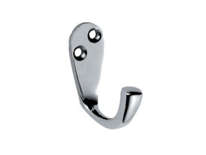 Victorian Single Robe Hook, Polished Chrome