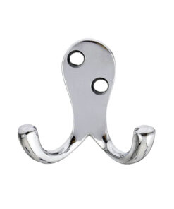 Victorian Double Robe Hook, Polished Chrome