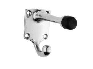 Hat And Coat Hook With Rubber Buffer, Polished Chrome