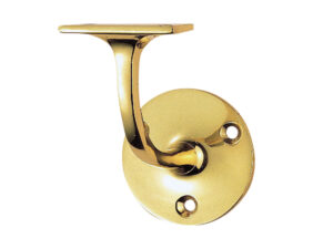 Lightweight Handrail Bracket, Polished Brass