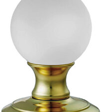 Delamain Ice Frosted Crystal Ball Mortice Door Knobs, Polished Brass