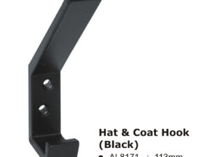 Hat & Coat Hook (Black) -113Mm