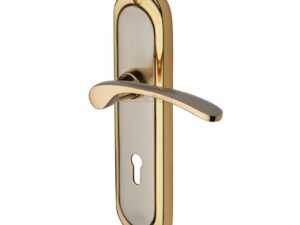 Heritage Brass Ambassador Jupiter Finish Satin Nickel With Gold Edge Handles (Sold In Pairs)