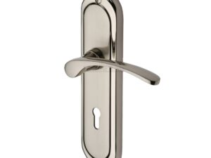 Heritage Brass Ambassador Mercury Finish Satin Nickel With Polished Nickel Edge Handles (Sold In Pairs)