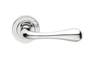 Manital Stella Door Handles On Round Rose, Polished Chrome (Sold In Pairs)