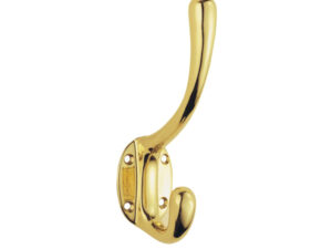 Heavyweight Hat And Coat Hook, Polished Brass