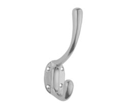 Heavyweight Hat And Coat Hook, Satin Chrome