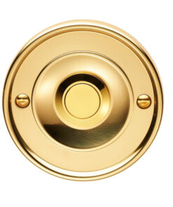 Round Bell Push, Polished Brass