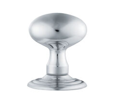 Mushroom Mortice Door Knob, Polished Chrome (Sold In Pairs)