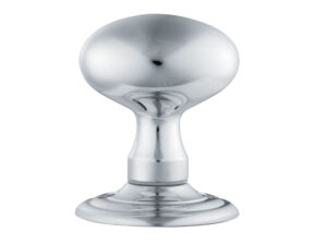 Mushroom Mortice Door Knob, Polished Chrome (Sold In Pairs)