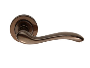 Manital Apollo Door Handles On Round Rose, Dark Bronze (Sold In Pairs)