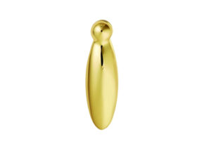 Pear Drop Architectural Quality Covered Escutcheon, Polished Brass