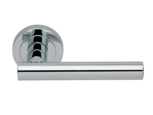 Manital Calla Door Handles On Round Rose, Polished Chrome (Sold In Pairs)