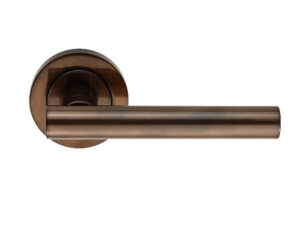 Manital Calla Door Handles On Round Rose, Dark Bronze (Sold In Pairs)