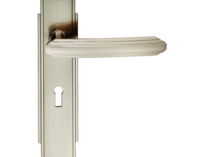 Art Deco Style Door Handles, Satin Nickel (Sold In Pairs)