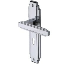 Heritage Brass Astoria Art Deco Style Door Handles, Polished Chrome(Sold In Pairs)