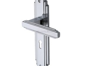 Heritage Brass Astoria Art Deco Style Door Handles, Polished Chrome(Sold In Pairs)