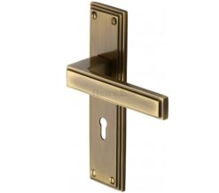 Heritage Brass Atlantis Art Deco Style Door Handles, Antique Brass (Sold In Pairs)