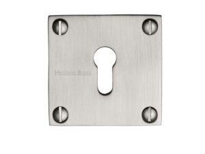 Heritage Brass Standard Square Slim Key Escutcheon, Satin Nickel