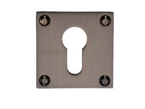 Heritage Brass Euro Profile Square Slim Key Escutcheon, Matt Bronze