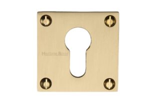 Heritage Brass Euro Profile Square Slim Key Escutcheon, Satin Brass