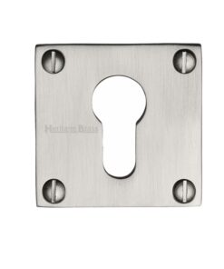 Heritage Brass Euro Profile Square Slim Key Escutcheon, Satin Nickel