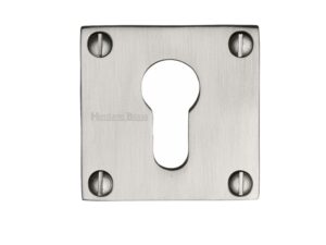 Heritage Brass Euro Profile Square Slim Key Escutcheon, Satin Nickel