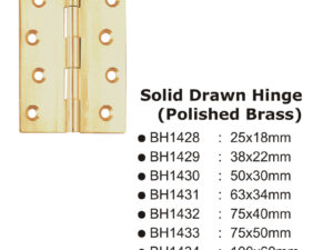 Solid Drawn Hinge(Polished Brass) -75X40Mm