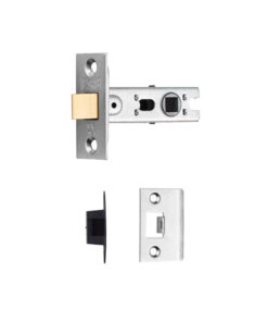 Eurospec Standard 2.5 Inch Or 3 Inch Tubular Latches (Bolt Through) Radius Or Square Plates - Silver Or Brass Finish